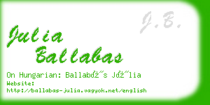 julia ballabas business card